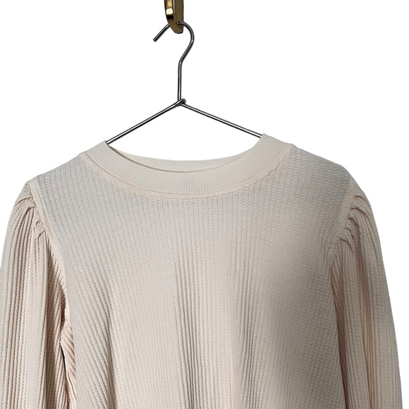 Free People FP One Tasha Thermal Top Tie Sleeve Women’s Size Small Ivory - Picture 4 of 15